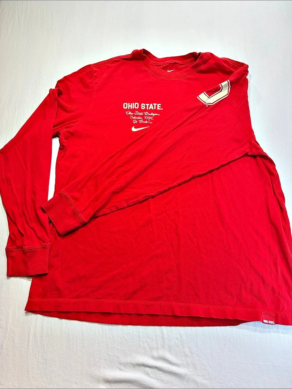Nike Ohio State Buckeyes Long Sleeve Tee Red XL